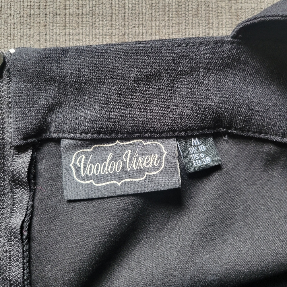 Voodoo Vixen Black Fit and Flare Midi Dress - Picture 3 of 3